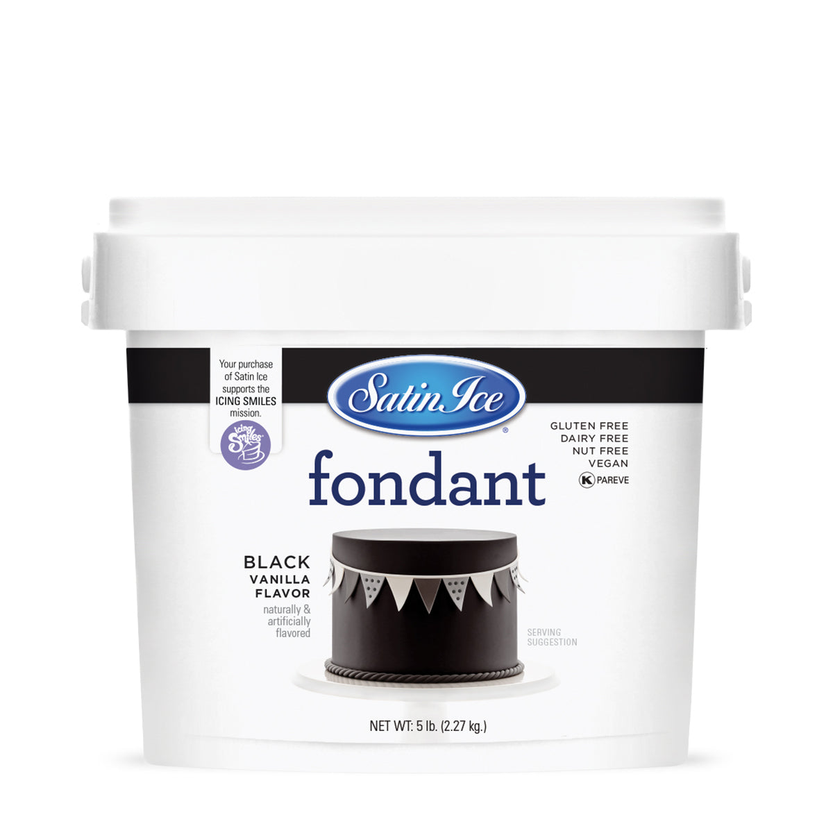5lbs Black, Satin Ice Fondant