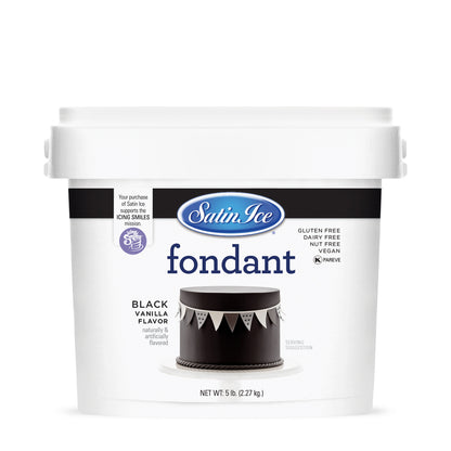 5lbs Black, Satin Ice Fondant