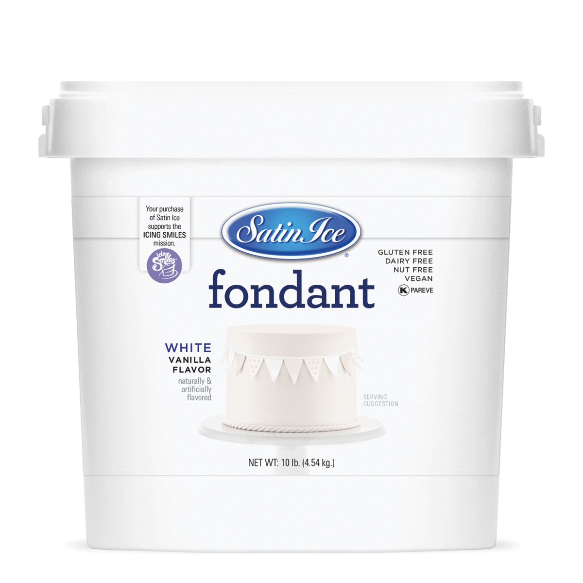 10lbs White, Satin Ice Fondant