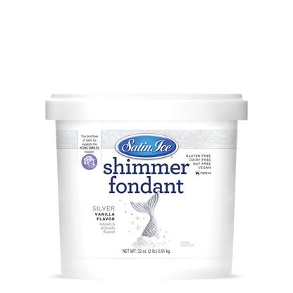 2lbs Silver Shimmer, Satin Ice Fondant