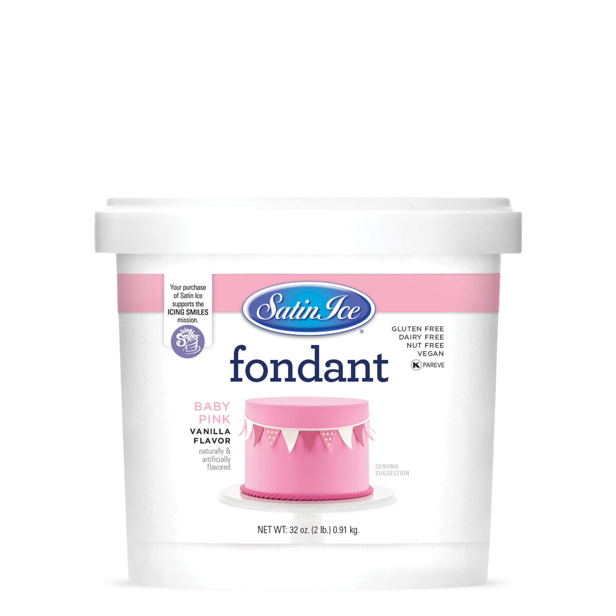 2lbs Baby Pink, Satin Ice Fondant