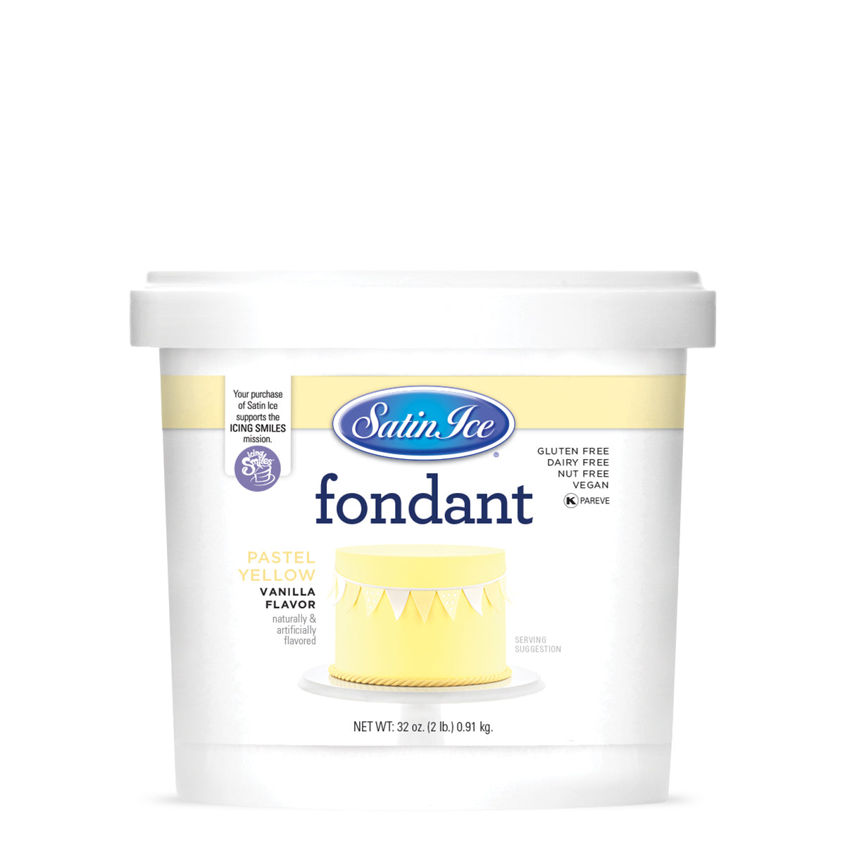 2lbs Pastel Yellow, Satin Ice Fondant