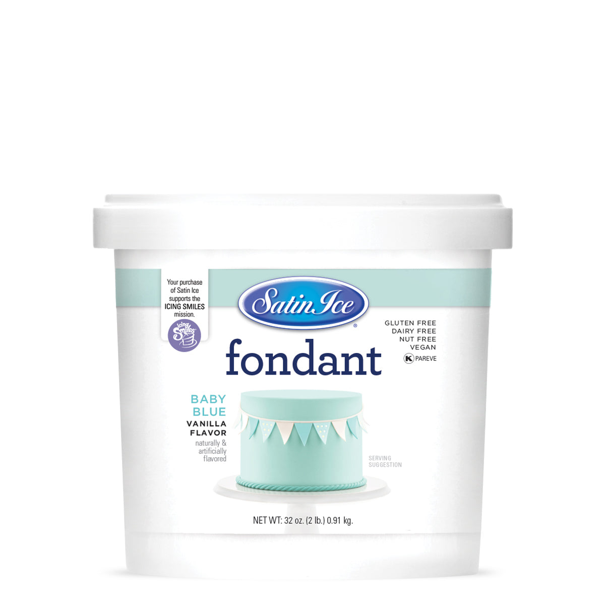 2lbs Baby Blue, Satin Ice Fondant