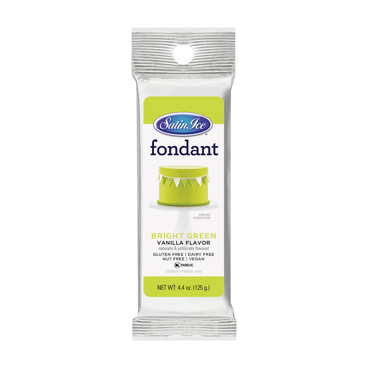 4.4oz Bright Green, Satin Ice Fondant