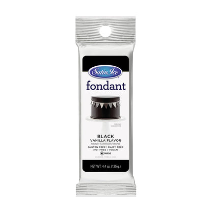4.4oz Black, Satin Ice Fondant