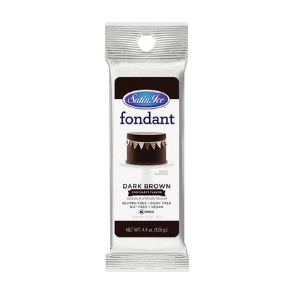 4.4oz Dark Brown Chocolate, Satin Ice Fondant
