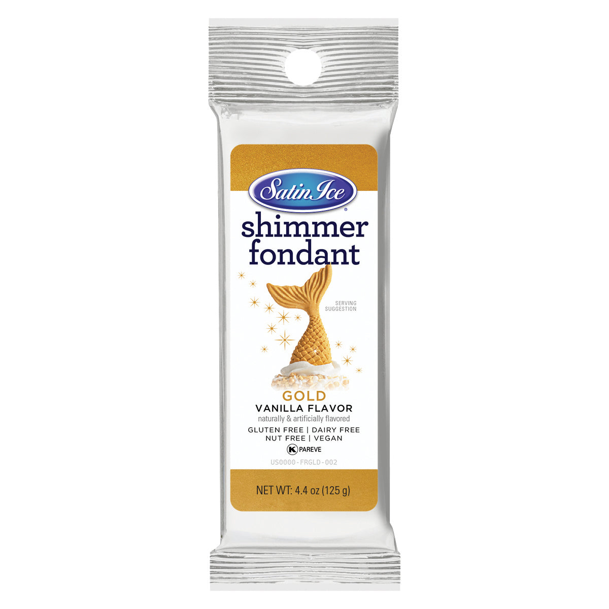 4.4oz Gold Shimmer, Satin Ice Fondant