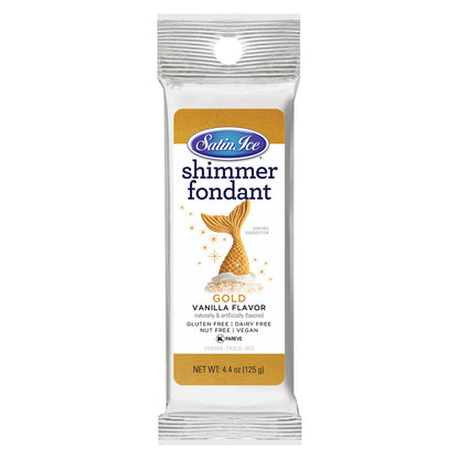4.4oz Gold Shimmer, Satin Ice Fondant