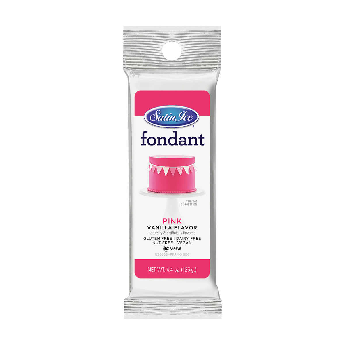 4.4oz Pink, Satin Ice Fondant