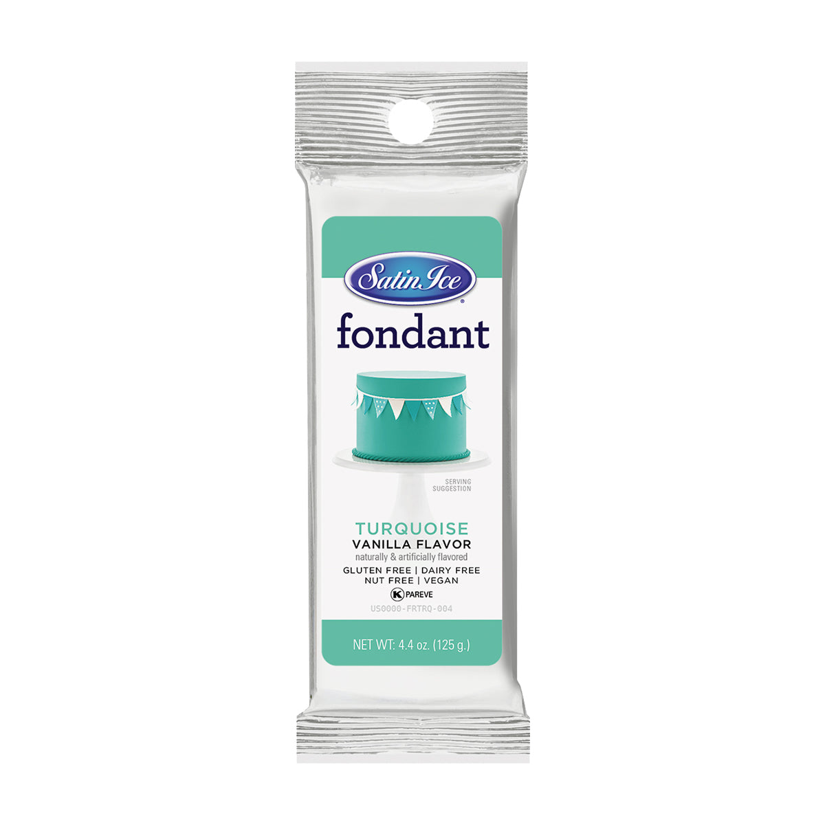4.4oz Turquoise, Satin Ice Fondant