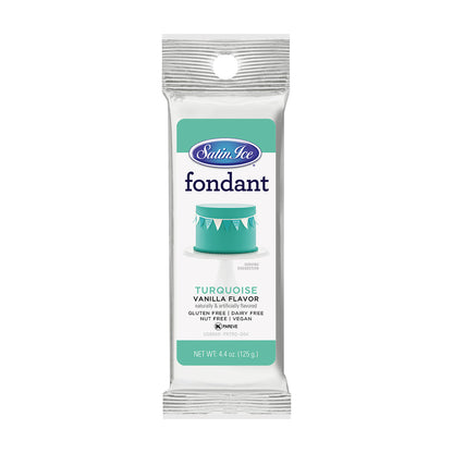 4.4oz Turquoise, Satin Ice Fondant