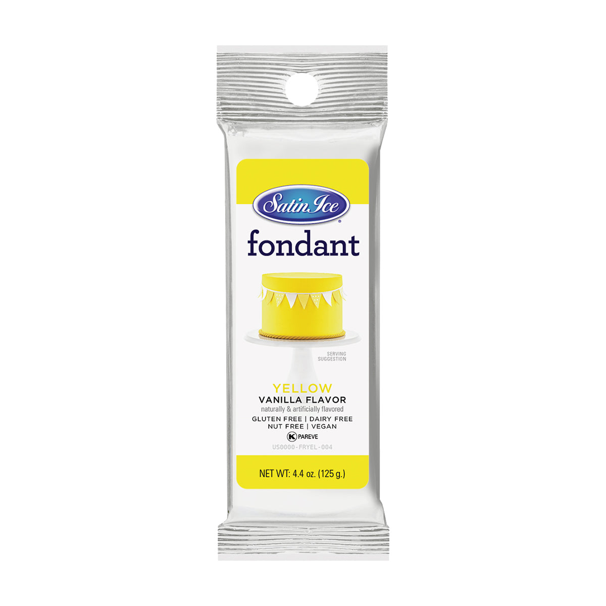 4.4oz Yellow, Satin Ice Fondant