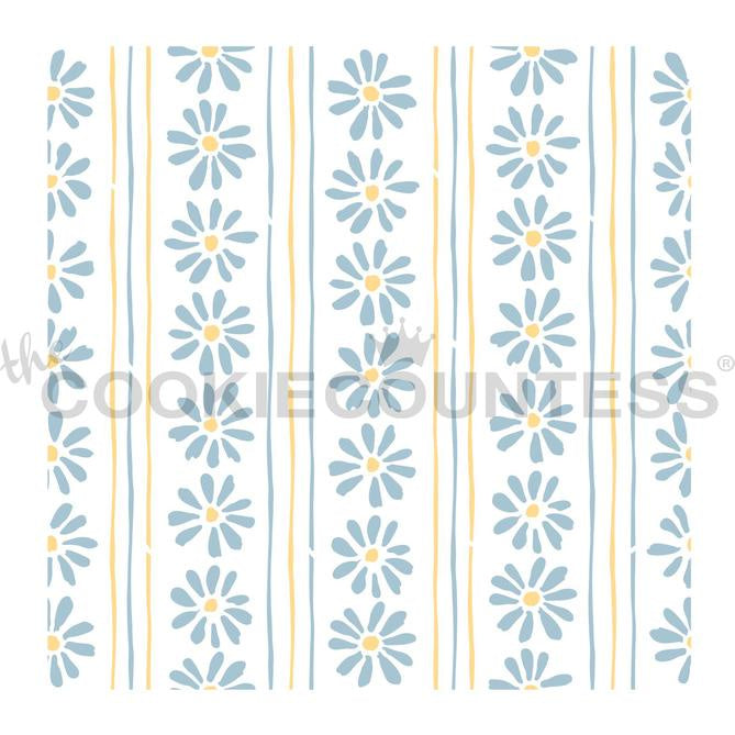 2 Piece Daisy Chain Pattern Stencil Set