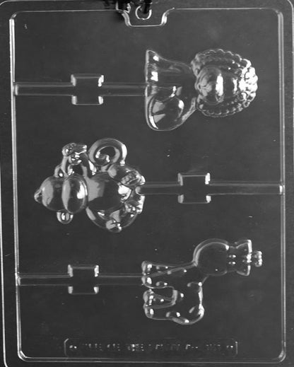 Monkey, Giraffe, Lion Lollipop Chocolate Mold