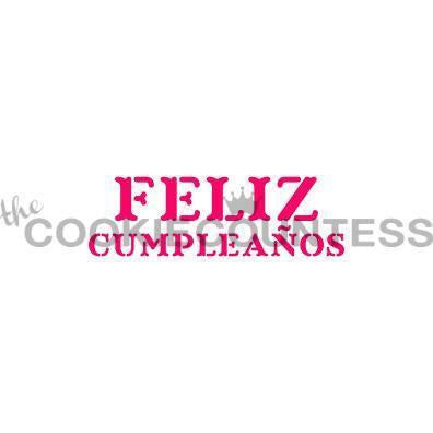Feliz Cumpleanos Block Stencil