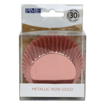 Metallic Rose Gold, Foil Lined Baking Cups - 30 Cupcake Liners