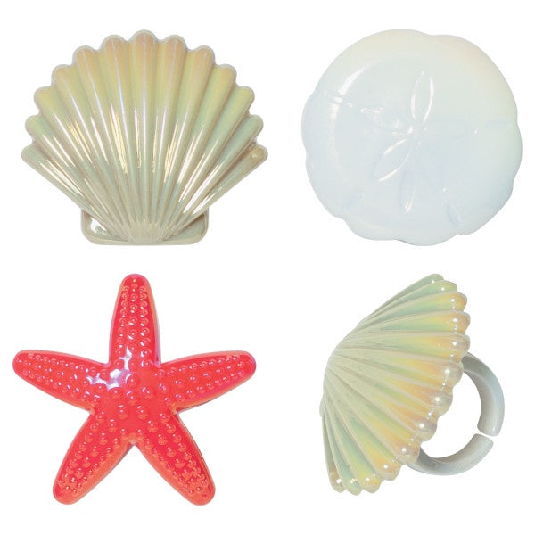 Seashell Cupcake Rings - 12 Rings