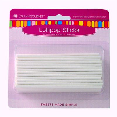 Lorann 4 Inch Lollipop Sticks - 100 Count