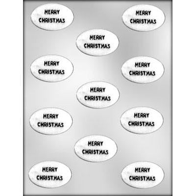 Oval Merry Christmas Mint Chocolate Mold