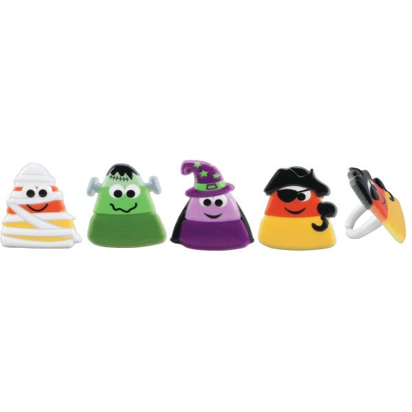 Candy Corn Characters Cupcake Rings - 12 Cupcake Rings