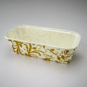 Disposable Loaf Pan - White & Gold