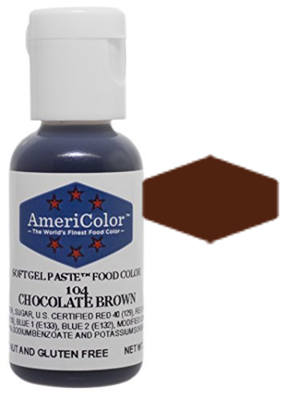 Chocolate Brown, Americolor Soft Gel Paste Food Color, .75oz