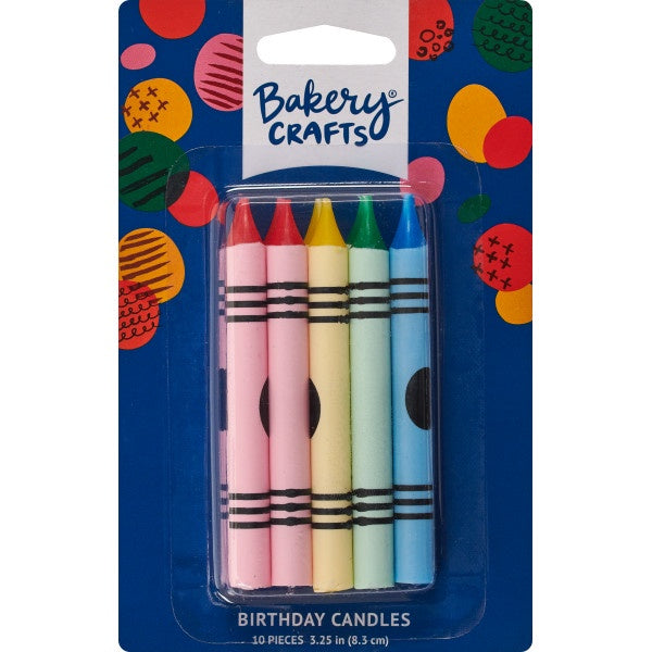 Crayon Birthday Candles, 10pc