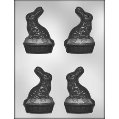 3D Bunny On Basket Chocolate Mold