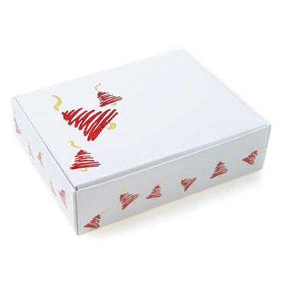 White with Red Bell Candy Box, Quarter (.25) LB, 1 Piece Folding Box