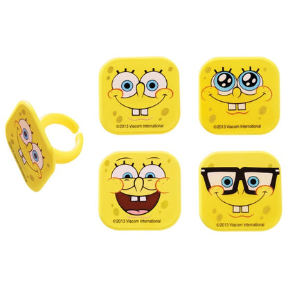 SpongeBob SquarePants Mood Faces Cupcake Rings - 12 Rings