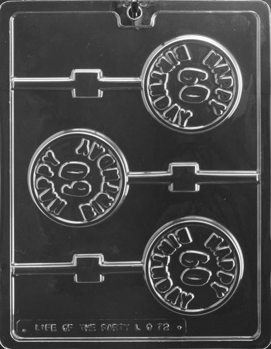 Happy 60th Birthday Lollipop Chocolate Mold