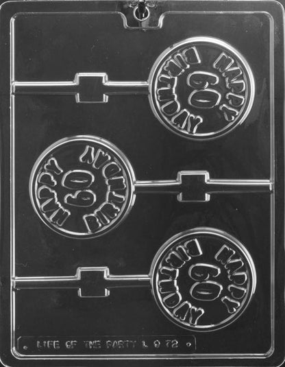 Happy 60th Birthday Lollipop Chocolate Mold