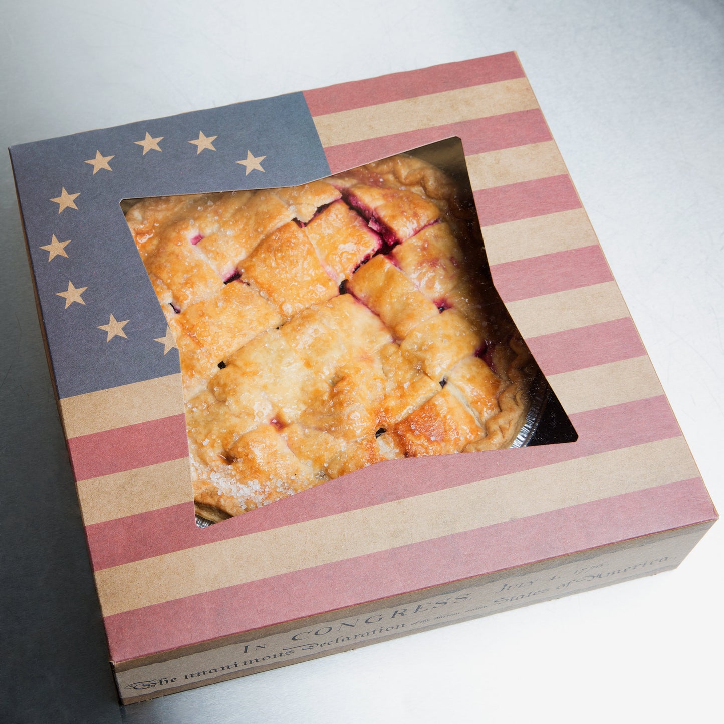 10 Inch Pie Box with American Flag