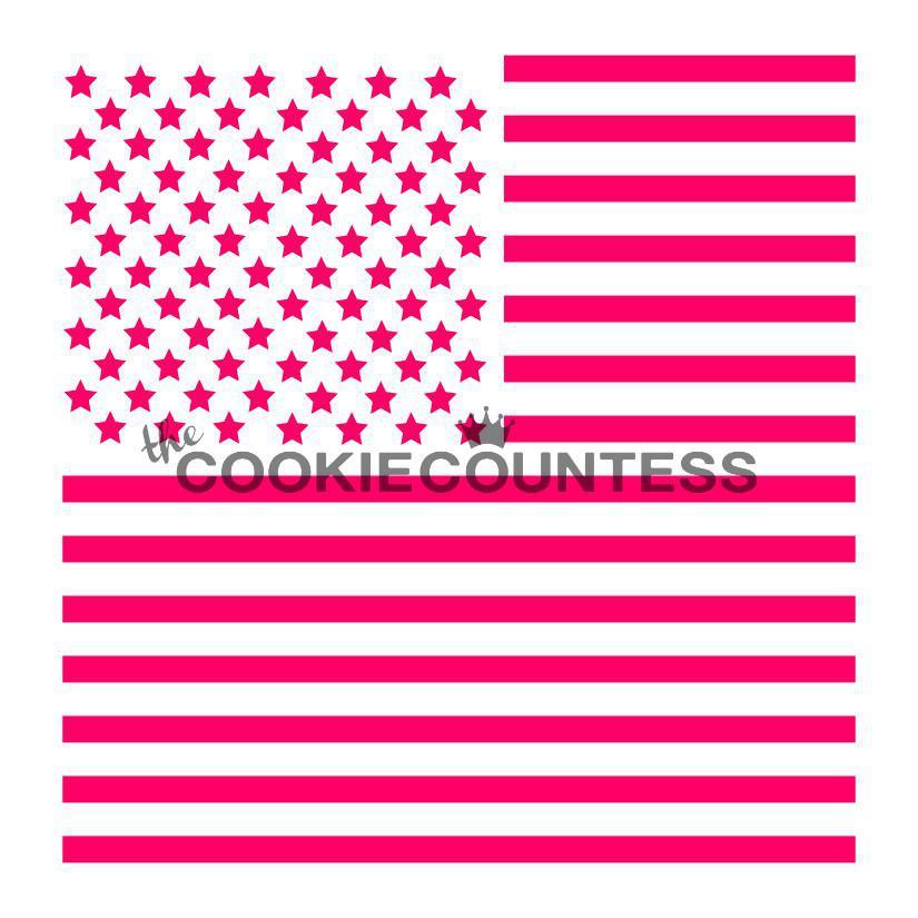 2 Piece American Flag Stencil Set