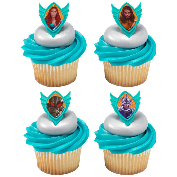 Aquaman Quest Cupcake Rings - 12 Rings