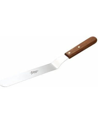 Ateco Medium Sized Offset Spatula (9.75" Blade) - Wood Handle
