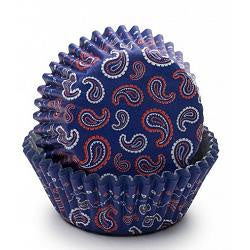 Blue Bandana Baking Cups - 50 Cupcake Liners