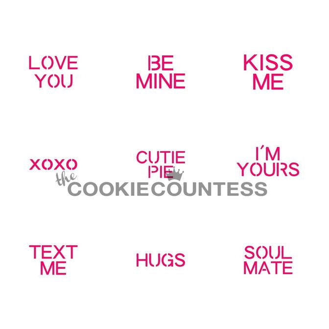 Conversation Hearts Valentine's Day Stencil
