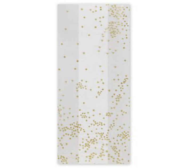 4x2.5x9.5 Cello Treat Bags - Gold Sprinkles - 10 Bags