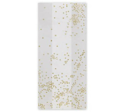 4x2.5x9.5 Cello Treat Bags - Gold Sprinkles - 10 Bags