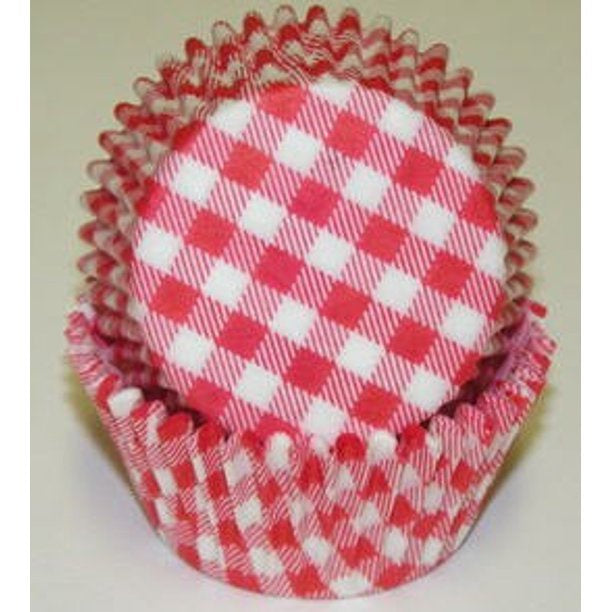 Red Gingham, Standard Size Bake Cups - 50ish Cupcake Liners