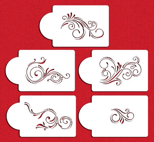 Set Of Scroll Stencils