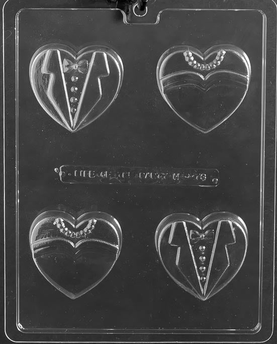 Bride Groom Heart Chocolate Covered Cookie Mold