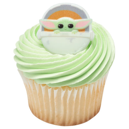 Star Wars™ The Mandalorian The Child Cupcake Rings - 12 Cupcake Rings