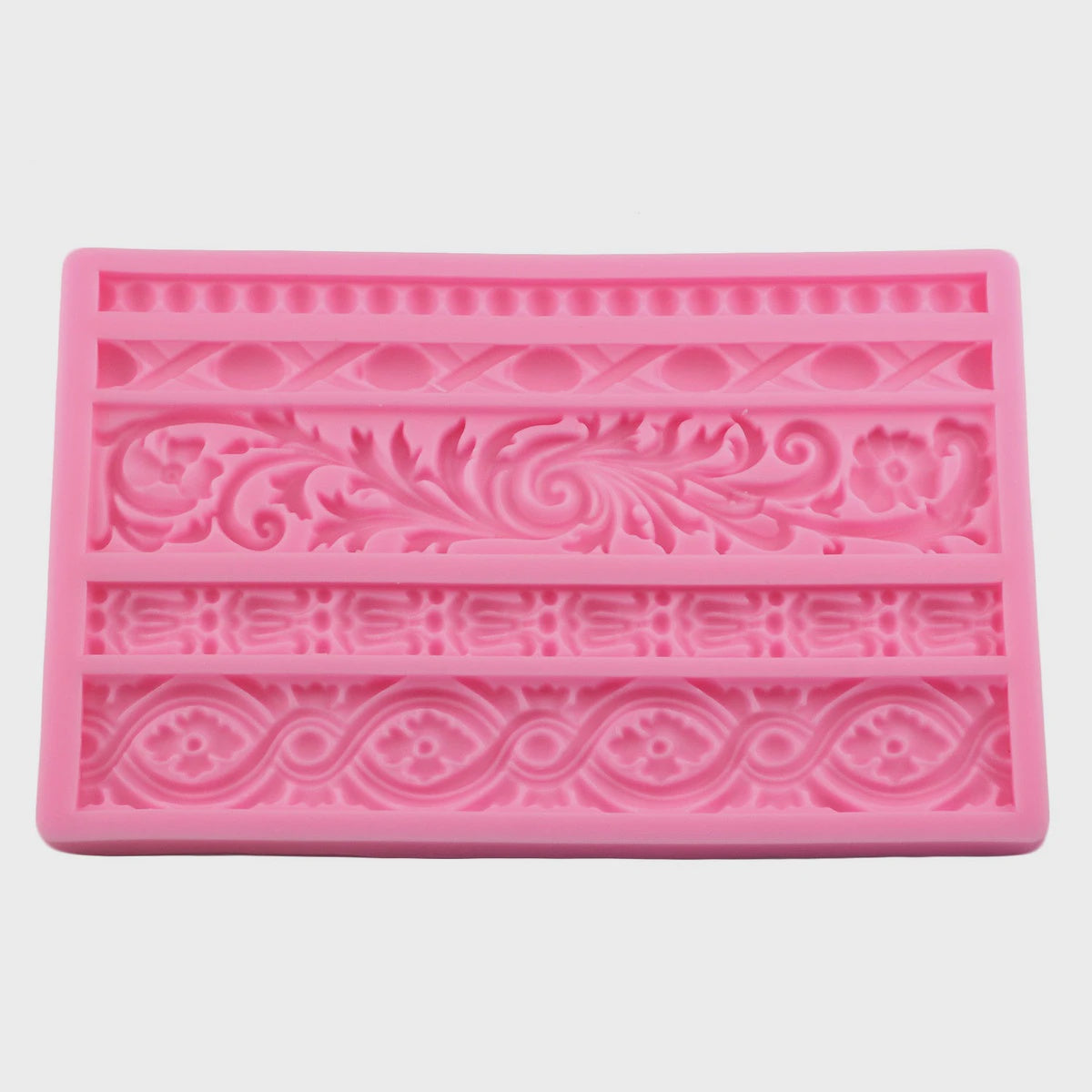 Baroque Border Silicone Mold, 5 Cavities