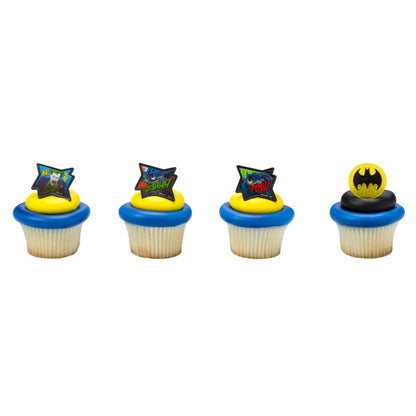 Batman Cupcake Rings - 12 Rings