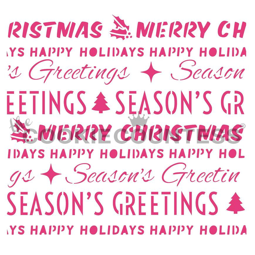 Christmas Word Wrapping Stencil