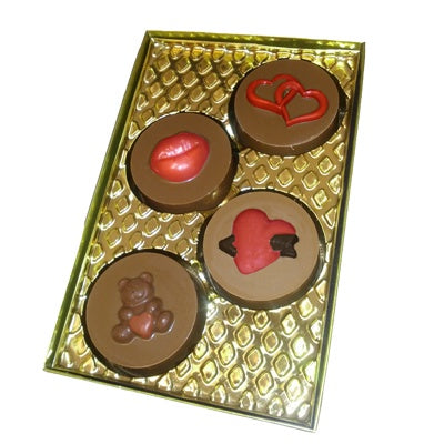 Gold Cookie Box with a 4 Cookie Insert, Half (.5) LB, 2 Piece Box with a Clear Lid and Gold Bottom