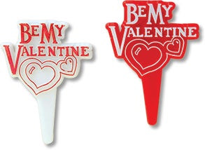 Be My Valentine Cupcake Picks - 12 Picks Per Package