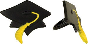 Graduation Hat Cupcake Rings - 12 Rings
